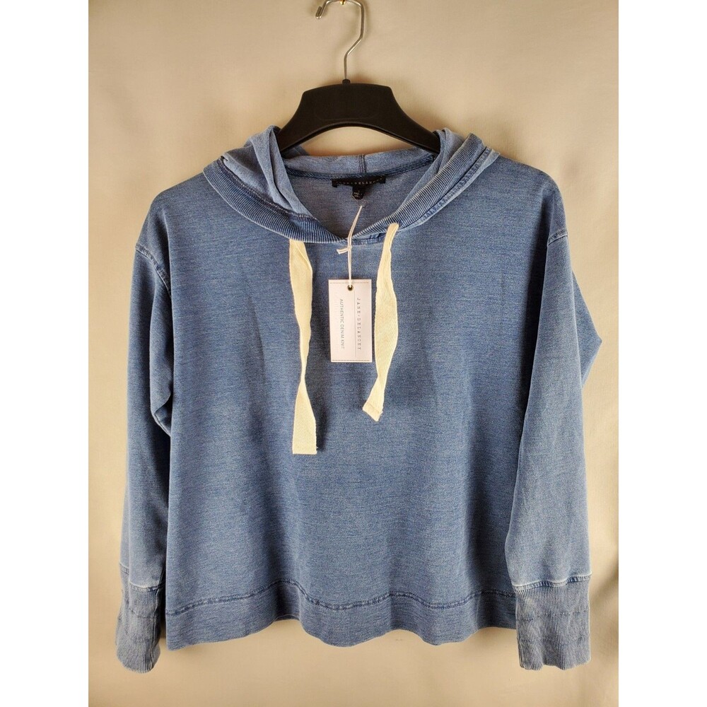 Jane & Delancey Womans Pullover Hoodie Sweater Sz.S/Blue/Drawstring/French Terry
